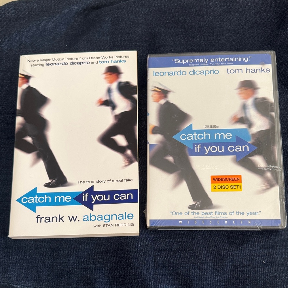 Catch Me If You Can Autographed by author Frank Abagnale book and DVD set.